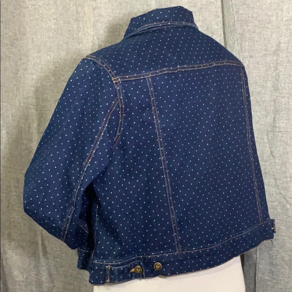 WOMEN WIthin. printed dot denim jacket Sz 18w - Picture 3 of 6